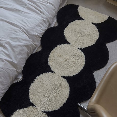 rug-03069　dot バイカラー ロングラグ 60cm×120cm