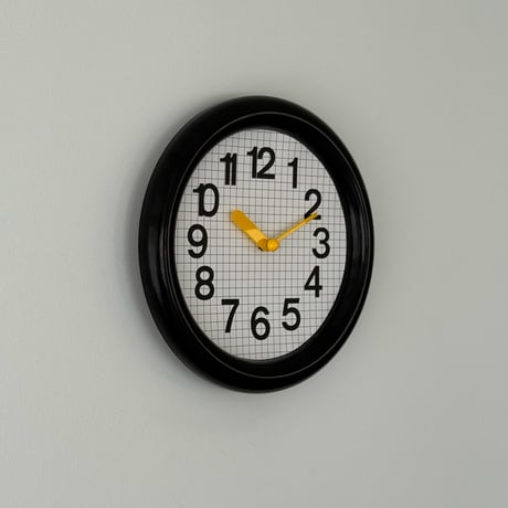 clock-03102　カラー針 グリッドパターン ラウンド ウォールクロック 掛け時計 静音