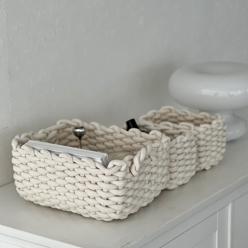 box-03023 ロープ編み バスケット 3個セット | ART OF BLACK