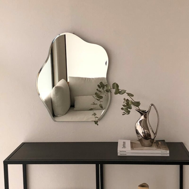 mirror-03059 フレームレス ニュアンスミラー 壁掛け 置き型