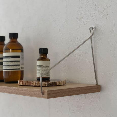 shelf-03025　hang silver ウッド ウォールシェルフ 60cm