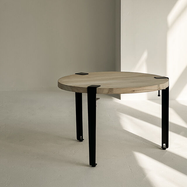 table-03072 straight アイアンレッグ ラウンド ウッド ロー