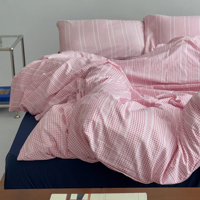 beddingsets-03084 pink マルチギンガムチェック 布団カバー beddingsets-03084 pink マルチギンガムチェック 布団カバー