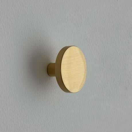 wall-03028　サテーナ加工 真鍮ブラス ラウンド ウォールフック A 3.3cm