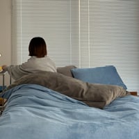 beddingsets-03129　blue×charcoal gray あたたか ファイバー厚手 起毛 リバーシブル 布団カバーセット