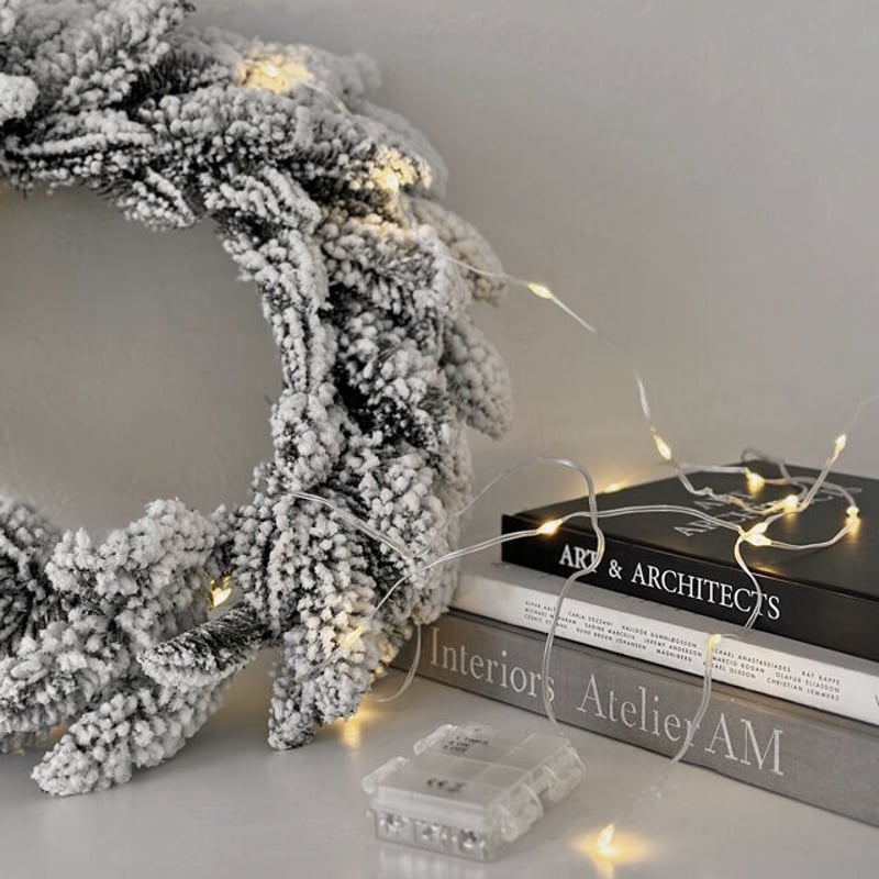 wreath-03001 クリスマスリース 40cm LEDライトガーランド付き wreath-03001 クリスマスリース 40cm LEDライトガーランド付き