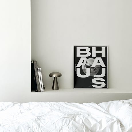 poster-03074　BAUHAUS レタリング シルバーフレーム アートポスター 50×40cm