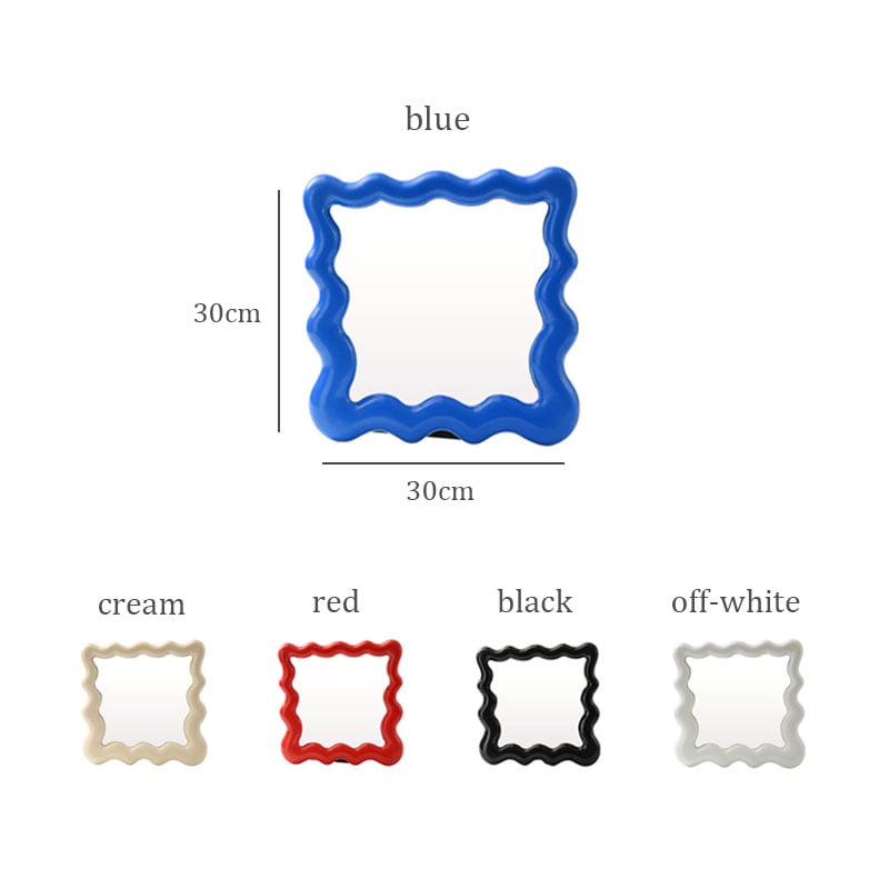 mirror-03156 wave カラーフレーム 卓上ミラー 壁掛け | ART OF BLACK