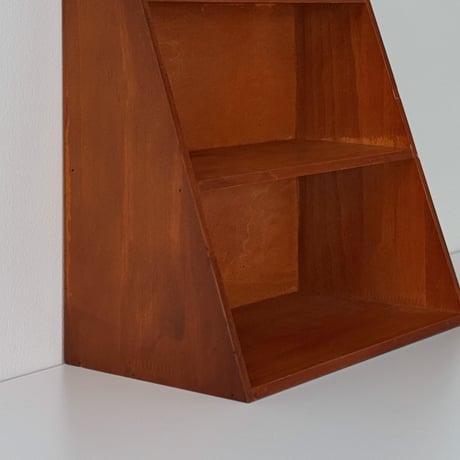 wallrack-03055　天然木 Slope ディスプレイラック ウォールシェルフ 3段 30×34cm