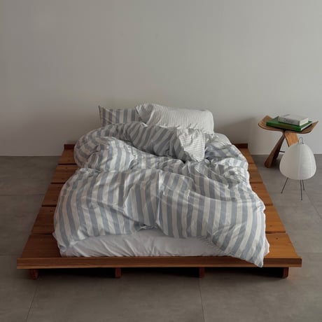 beddingsets-03109　blue リバーシブルストライプ 布団カバーセット
