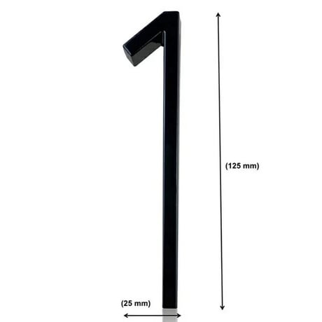 sign-03004　12,5cm ブラック スタッド付き 浮かし仕様 ハウスナンバー 数字
