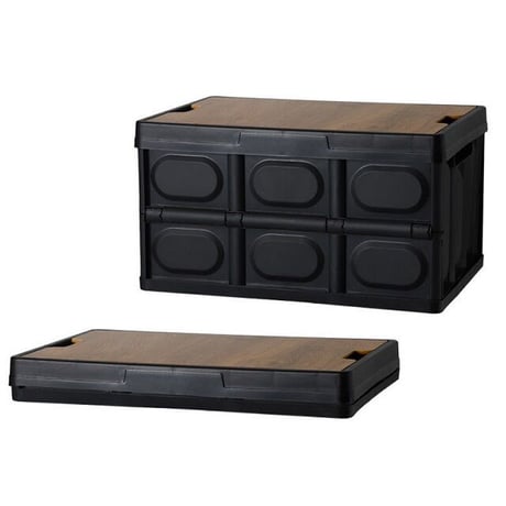 box-03007　コンテナボックス 折り畳み 木目調テーブルトップ