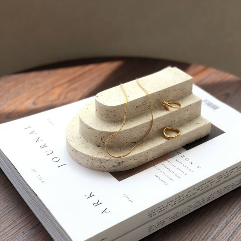 tray-03110 天然大理石 トラバーチン Rainbow アクセサリートレイ 1点