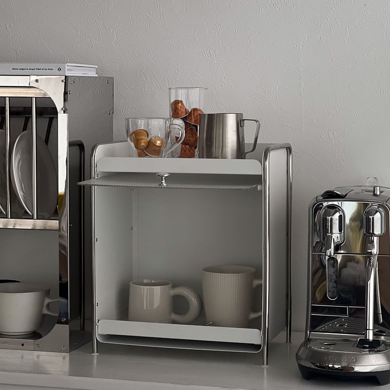 kitchen-03044 スチール製 オーガナイザー 収納ケース ホワイト