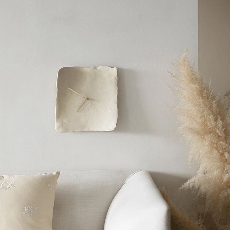 clock-03048 オフホワイト クレイ ニュアンス ウォッチ 掛け時計 静音