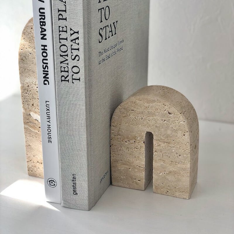 人工大理石のブックエンド 福田石製、ブックエンド（小） | Bookend (S)