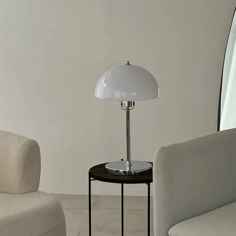 light-03143　USB semicircle ホワイトシェード テーブルランプ
