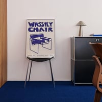 予約販売7月上旬～7月中旬頃発送予定　poster-03165　Wassily Chair アートポスター ブルー シルバーフレーム付き ポスター 70×50cm