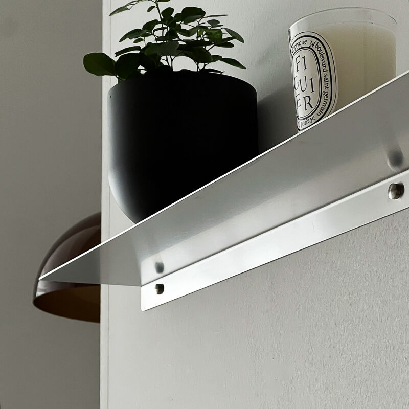 shelf-03033 シルバー ウォールラック ロング100cm | ART OF BLACK