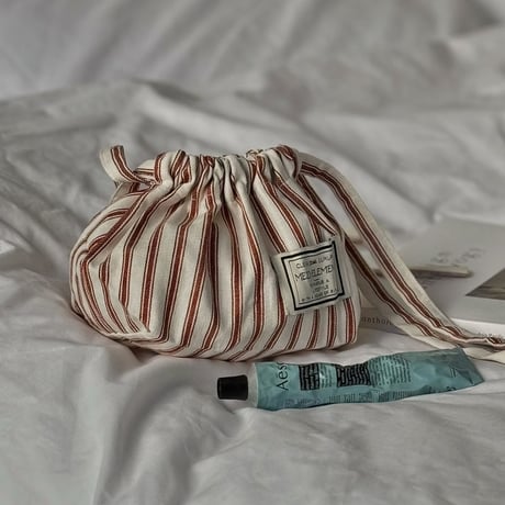 tissuebox-03059　stripe drawstring bag ティッシュケース