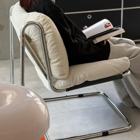予約販売6月中旬～6月下旬頃発送予定　chair-03096 新型 コーデュロイ カンティレバーラウンジチェア 1人掛けソファ