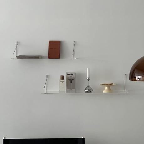 shelf-03030　hang silver クリア ウォールシェルフ 60cm / 80cm