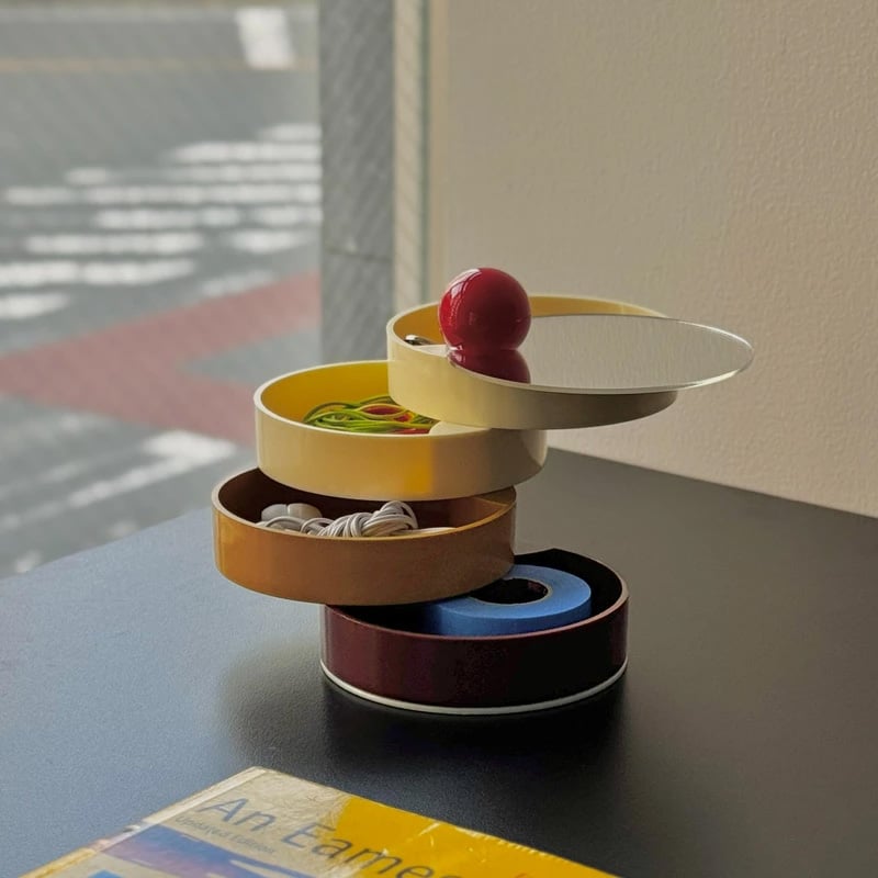 box-03062 蓋付き 回転 ラウンド小物ケース 4段 | ART OF BLACK