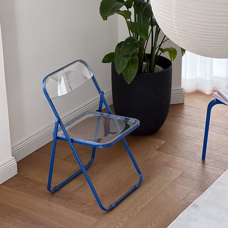 予約販売7月上旬～7月中旬頃発送予定　chair-03090　カラーフレーム クリア フォールディングチェア