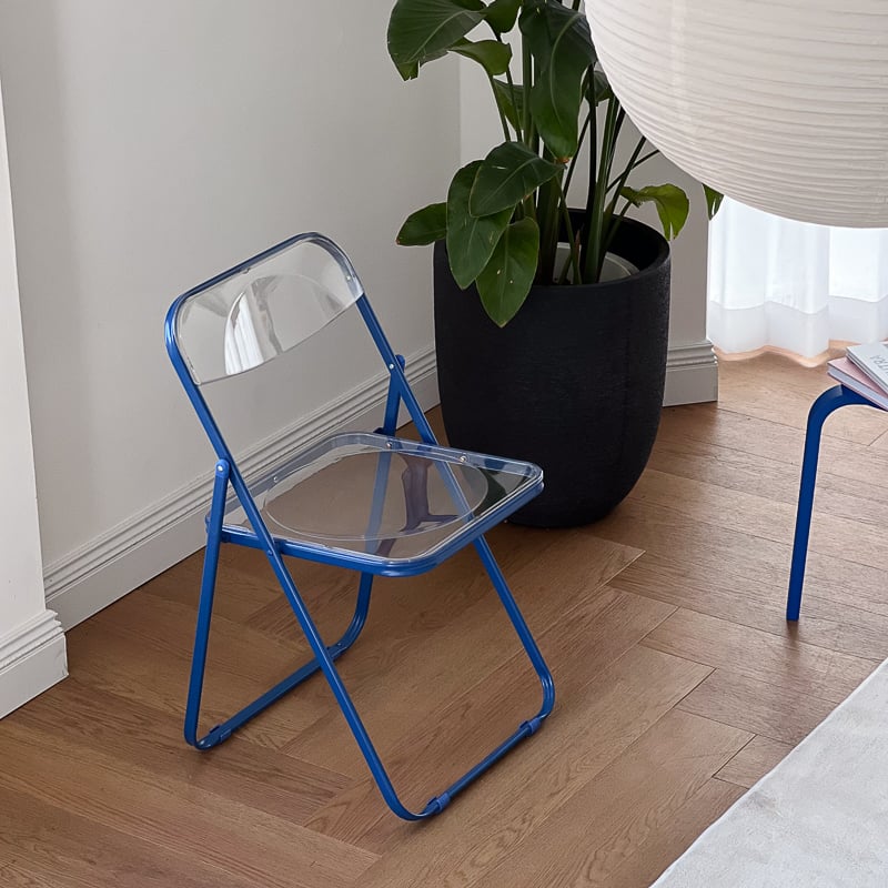 P*Y様 クリア　フォールディングチェア　2脚セット chair-03090 カラーフレーム クリア フォールディングチェア
