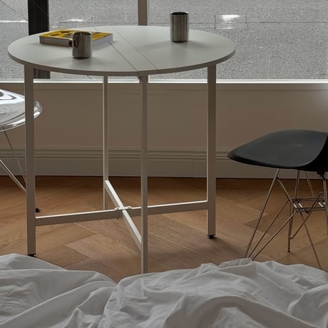 予約販売7月上旬～7月中旬頃発送予定　table-03175　ラウンド 折り畳みテーブル 80cm ホワイト