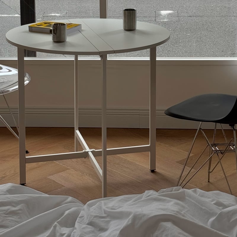 table-03175 ラウンド 折り畳みテーブル 80cm ホワイト | ART OF BLACK