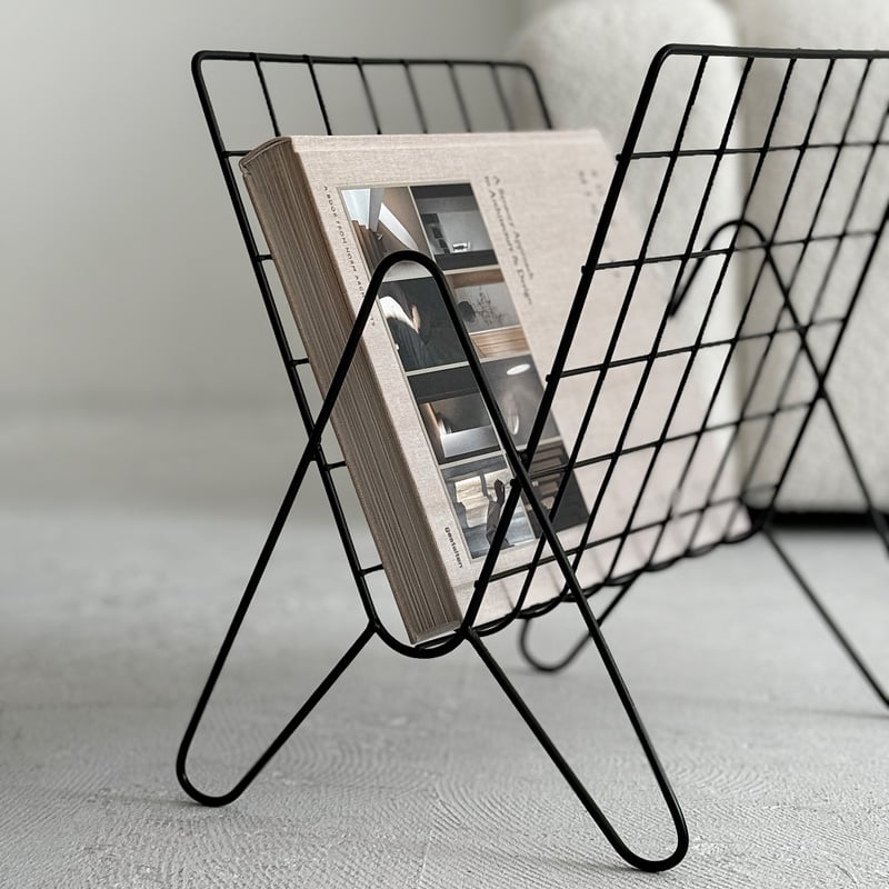 magazinerack-03036 ブラック アイアンメッシュ マガジンラック magazinerack-03036 ブラック アイアンメッシュ マガジンラック