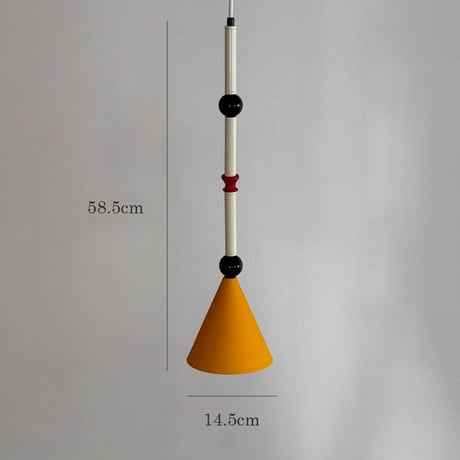 light-03396　Yellow / Red コーンシェイプ ペンダントライト 口金E26
