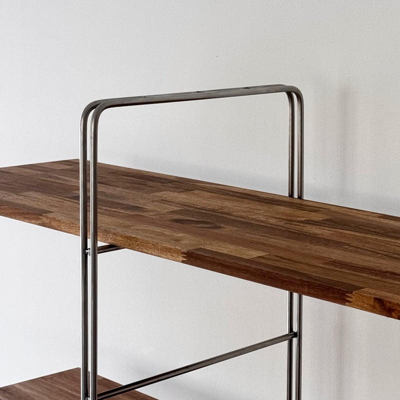 rack-03089 天然木 ダークブラウン ステンレスフレーム 4段