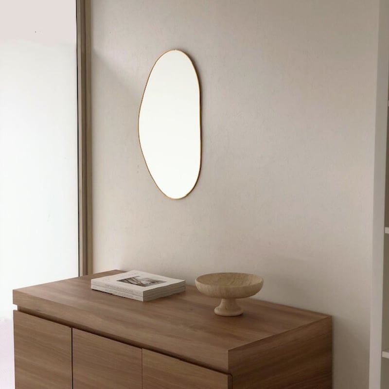 mirror-03060 Gold flame ニュアンス ミラー 壁掛け | ART OF