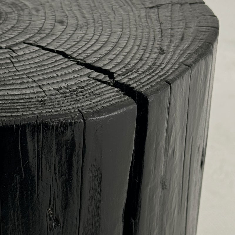 table-03124 ブラック 杉 丸太スツール H45 W30 | ART OF BLACK table-03124 ブラック 杉 丸太スツール H45 W30 | ART OF BLACK