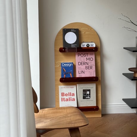 予約販売8月下旬～9月上旬頃発送予定　rack-03105　アーチデザイン 立て掛け マガジンシェルフ H120cm