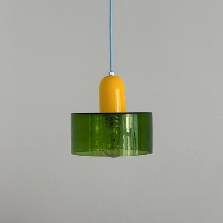 予約販売7月中旬～7月下旬頃発送予定　light-03400　Green × Yellow × Blue ガラスシェード ペンダントライト 口金E26