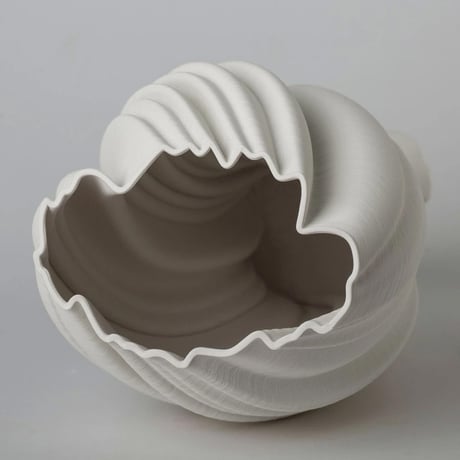 flowervase-03311　Graceful Twist 3Dプリンター セラミック フラワーベース 花瓶