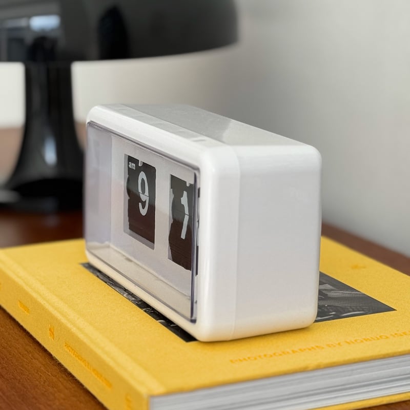 clock-03082 ホワイト フリップ テーブルクロック パタパタ時計 静音