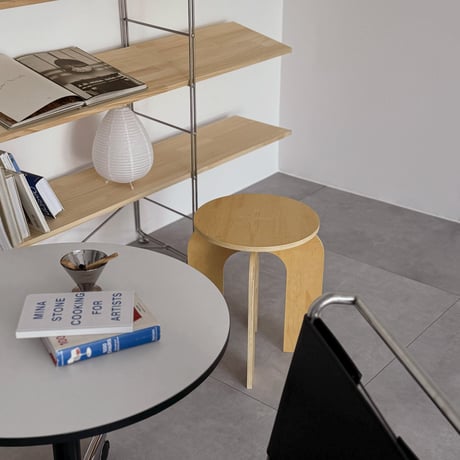 予約販売7月中旬～7月下旬頃発送予定　stool-03058　天然木 プライウッド アーチレッグ スツール