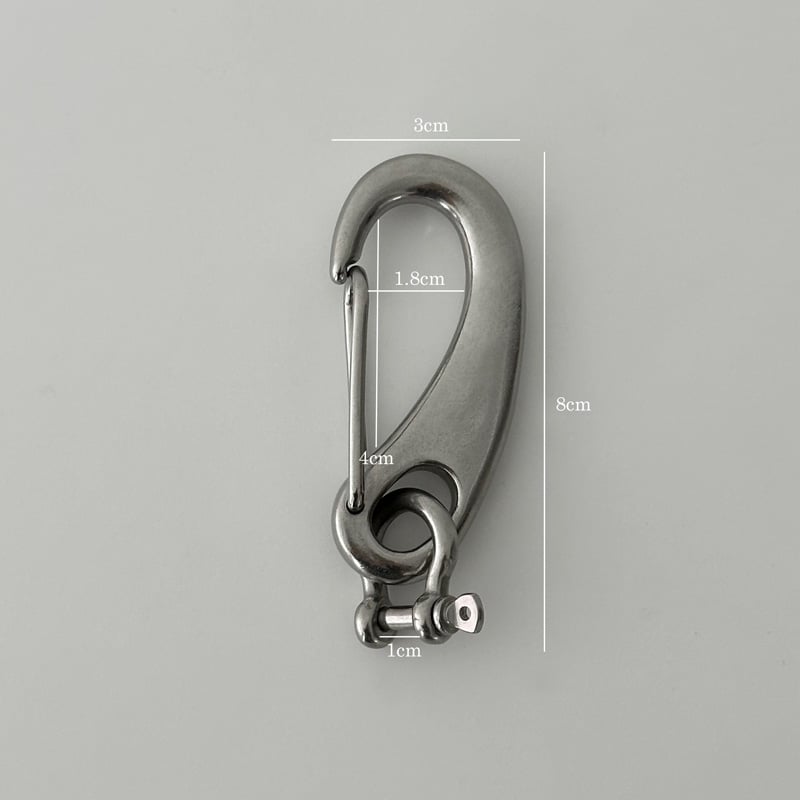 keyring-03002 ステンレス製 カラビナ × バウシャックル キーフック