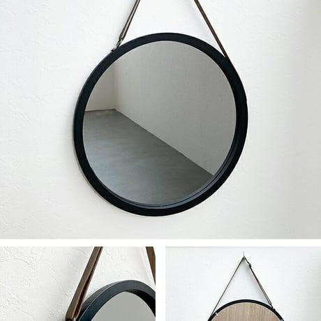mirror-03004　バンブー サークルミラー ラウンド 壁掛け 直径38cm 鏡
