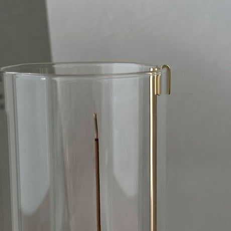 incenseholder-03061　J型パイプホルダー 真鍮 グラスインセンスホルダー
