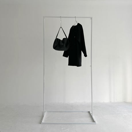 予約販売6月中旬～6月下旬頃発送予定　rack-03035　アイアン ブラック ホワイト ハンガーラック H200 W100 組み立て式