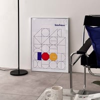 poster-03170　bauhaus 100 anos シルバーフレーム付き ポスター 70×50cm