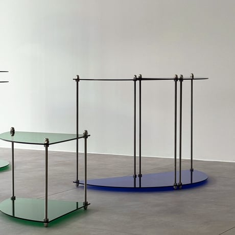rack-03093　カラーアクリル コーナー 扇型 モジュールシェルフ