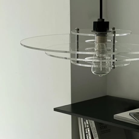 light-03207　クリア フラットレイヤーシェード Large ペンダントライト 口金E26