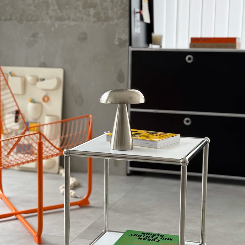 light-03379 USB mushroom シルバー テーブルランプ フルタッチ式 コー