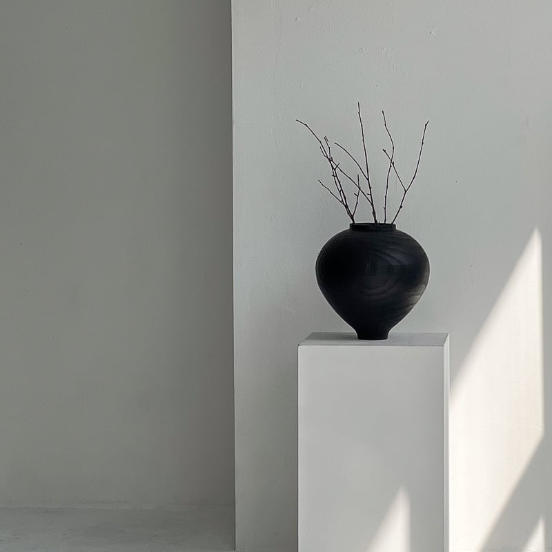 flowervase-03309 wood texture ブラック フラワーベース 花瓶 |